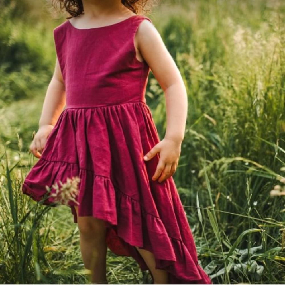 BLX Baby plum high low dress